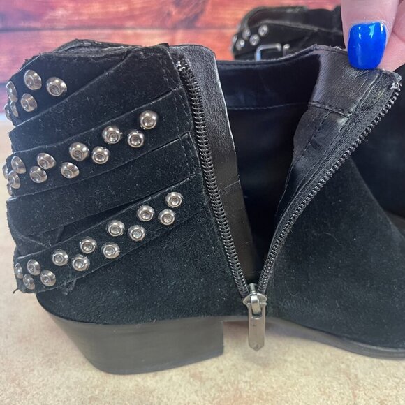 Sam Edelman Penrose Black Suede Studded Ankle Booties - Picture 9 of 15